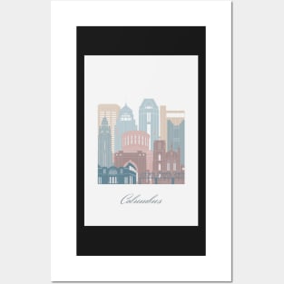 Columbus, OH, United States, map skyline - 03 style Posters and Art